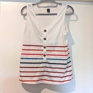 Shein Size M Striped Tank Top with Buttons